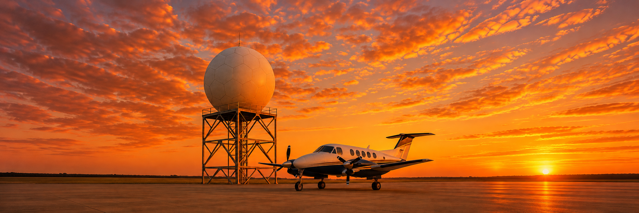 King Air aircraft and weather radar